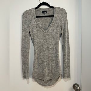 Open back long sleeve knit top